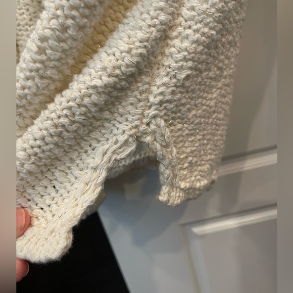 ZARA KNIT Open Front Lace Cardigan Sweater Ivory/ Cream - Picture 5 of 6